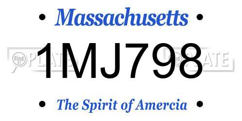 1MJ798 Massachusetts License Plate