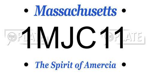 1MJC11 Massachusetts License Plate
