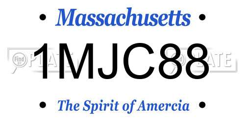 1MJC88 Massachusetts License Plate