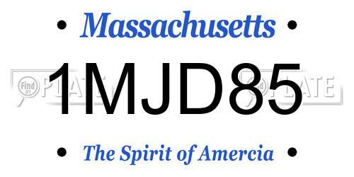 1MJD85 Massachusetts License Plate