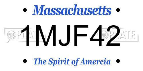 1MJF42 Massachusetts License Plate