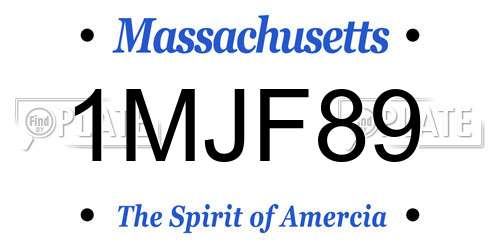 1MJF89 Massachusetts License Plate