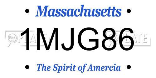 1MJG86 Massachusetts License Plate