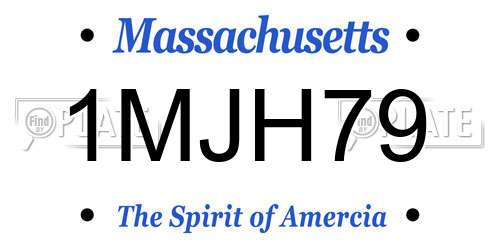 1MJH79 Massachusetts License Plate