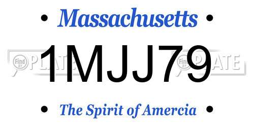 1MJJ79 Massachusetts License Plate