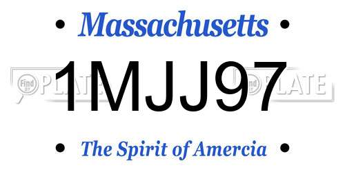 1MJJ97 Massachusetts License Plate