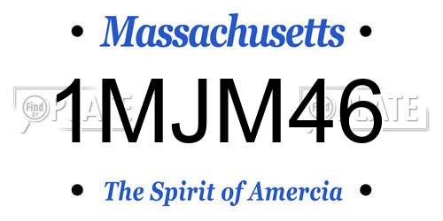 1MJM46 Massachusetts License Plate