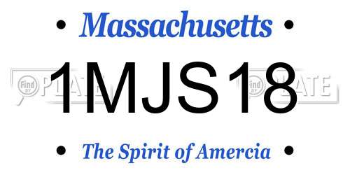 1MJS18 Massachusetts License Plate
