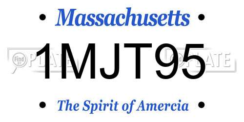 1MJT95 Massachusetts License Plate