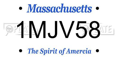1MJV58 Massachusetts License Plate