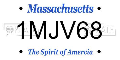1MJV68 Massachusetts License Plate