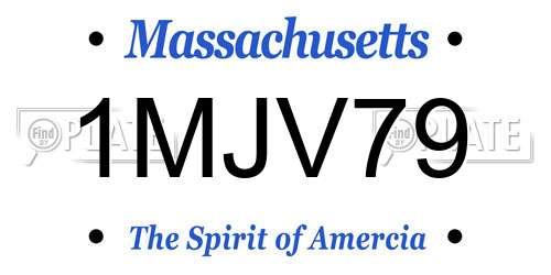1MJV79 Massachusetts License Plate