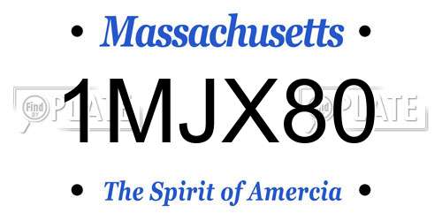 1MJX80 Massachusetts License Plate