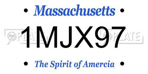 1MJX97 Massachusetts License Plate
