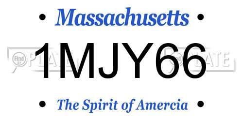 1MJY66 Massachusetts License Plate