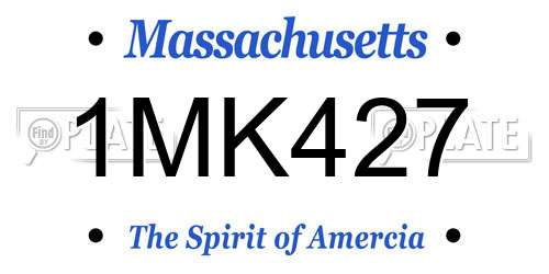 1MK427 Massachusetts License Plate
