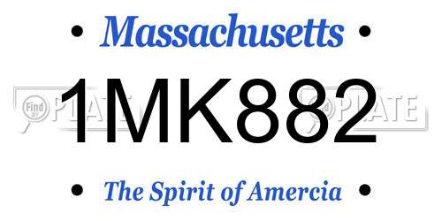 1MK882 Massachusetts License Plate