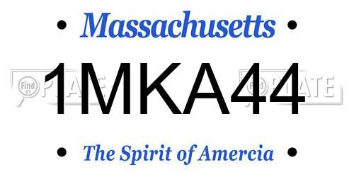 1MKA44 Massachusetts License Plate