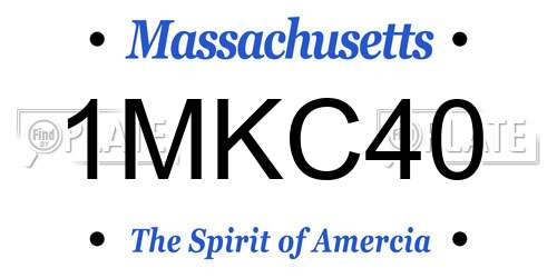 1MKC40 Massachusetts License Plate