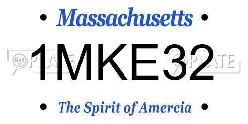 1MKE32 Massachusetts License Plate