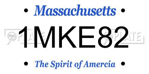 1MKE82 Massachusetts License Plate