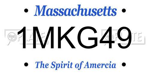 1MKG49 Massachusetts License Plate