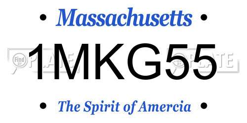1MKG55 Massachusetts License Plate