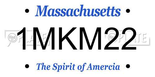 1MKM22 Massachusetts License Plate