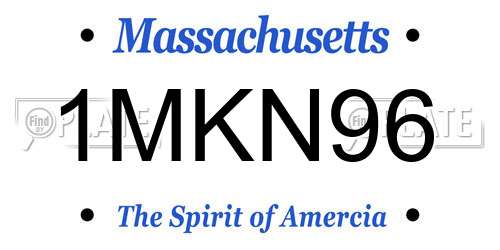 1MKN96 Massachusetts License Plate