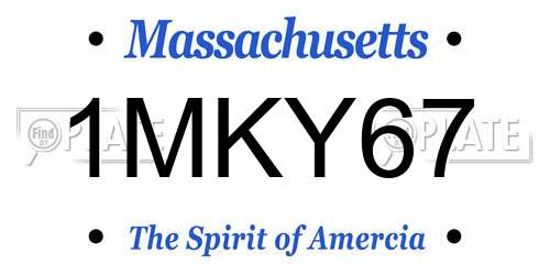 1MKY67 Massachusetts License Plate