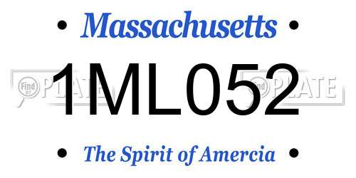 1ML052 Massachusetts License Plate