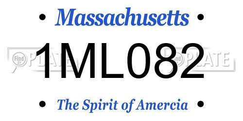 1ML082 Massachusetts License Plate