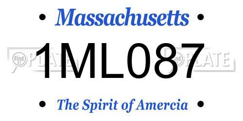 1ML087 Massachusetts License Plate
