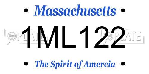 1ML122 Massachusetts License Plate