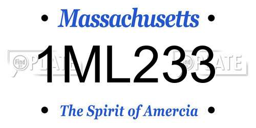 1ML233 Massachusetts License Plate