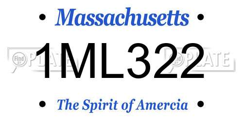 1ML322 Massachusetts License Plate
