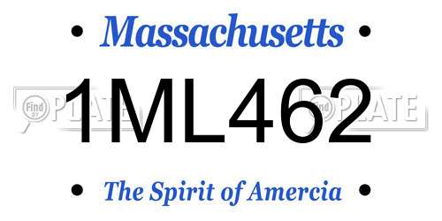 1ML462 Massachusetts License Plate