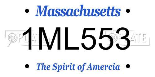 1ML553 Massachusetts License Plate