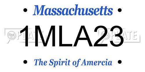 1MLA23 Massachusetts License Plate