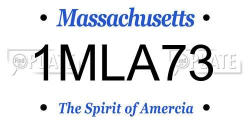 1MLA73 Massachusetts License Plate
