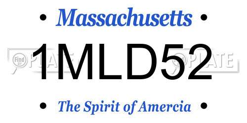 1MLD52 Massachusetts License Plate