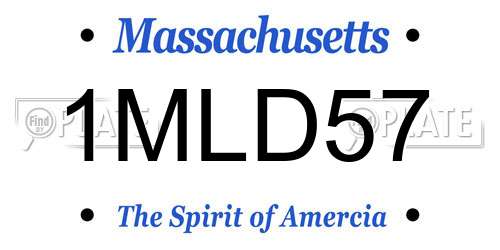 1MLD57 Massachusetts License Plate