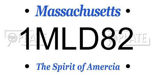 1MLD82 Massachusetts License Plate
