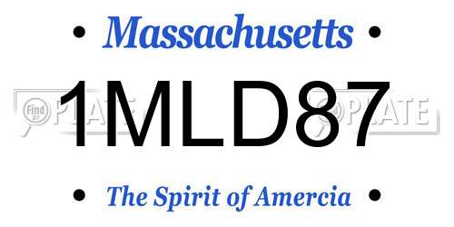 1MLD87 Massachusetts License Plate