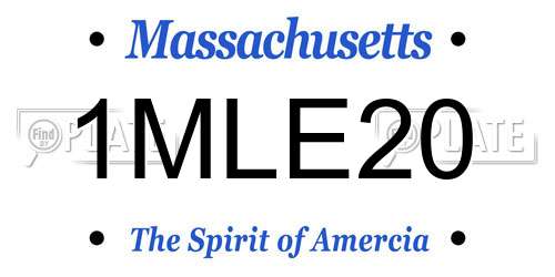1MLE20 Massachusetts License Plate