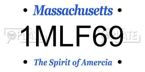 1MLF69 Massachusetts License Plate
