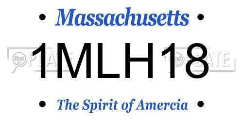1MLH18 Massachusetts License Plate