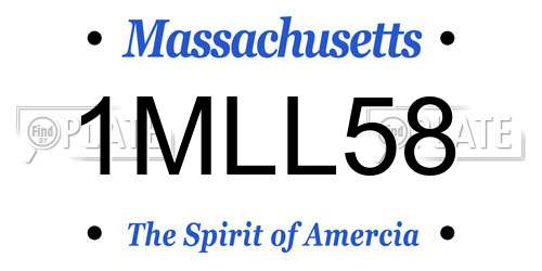 1MLL58 Massachusetts License Plate