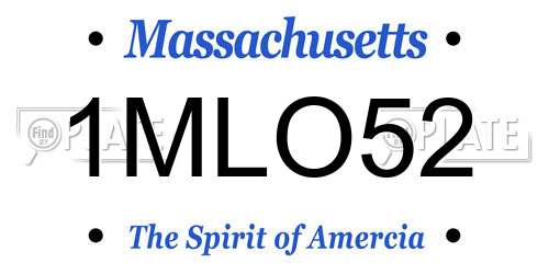 1MLO52 Massachusetts License Plate