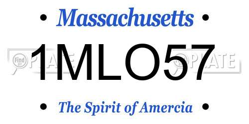 1MLO57 Massachusetts License Plate